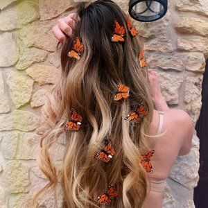 Monarch Orange Butterfly Hair Clips Hair Pin